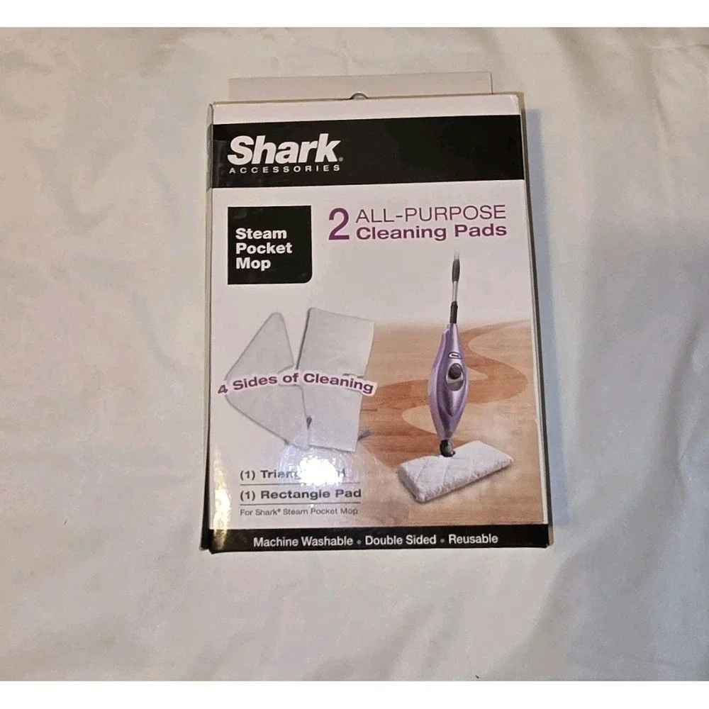 2 Shark ~Steam Pocket Mop~ All-Purpose Cleaning Pads (1 Rectangle & 1 Triangle)